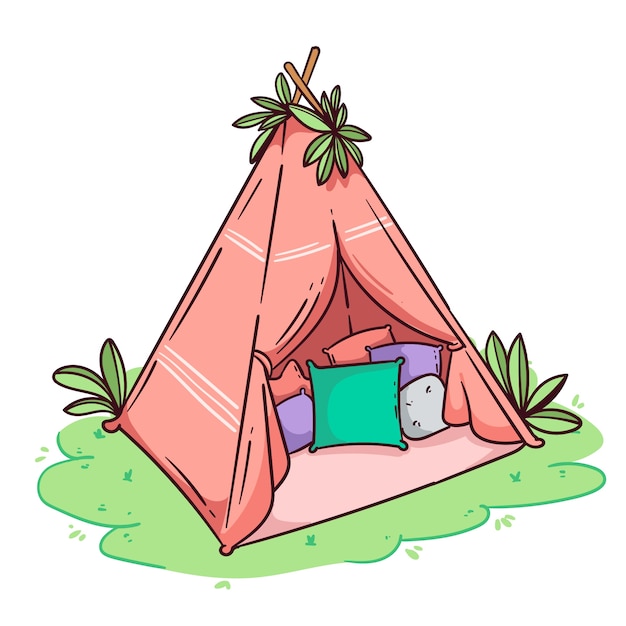 Illustrazione di tepee disegnata a mano