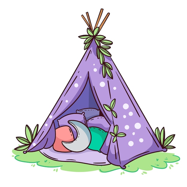 Vector hand drawn teepee illustration