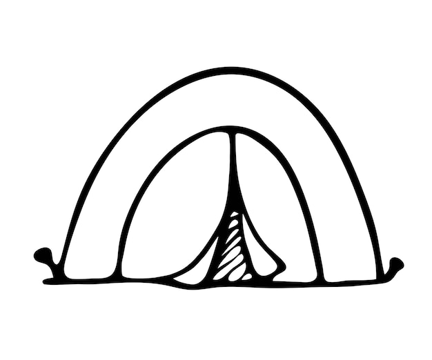 Vector hand drawn tent doodle icon