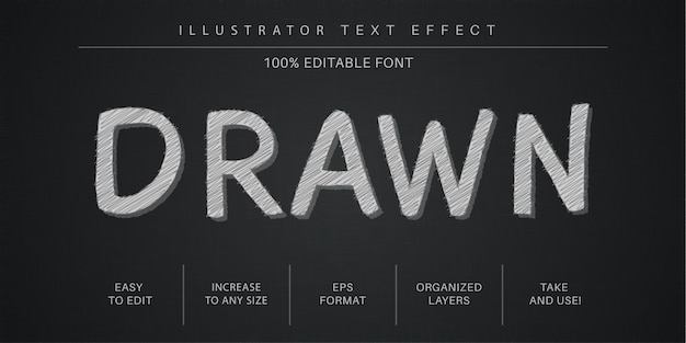 Hand drawn  text effect, font style