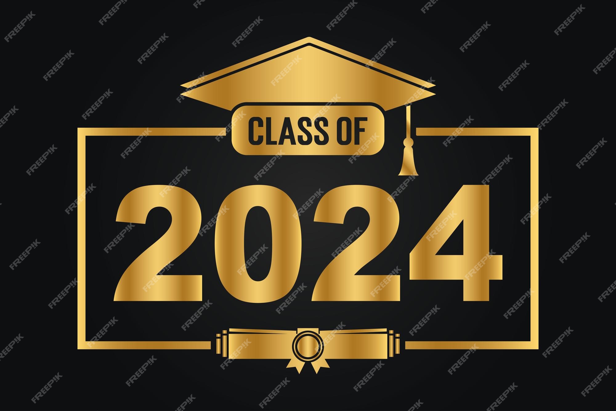 Premium Vector Hand drawn text illustration for class of 2024