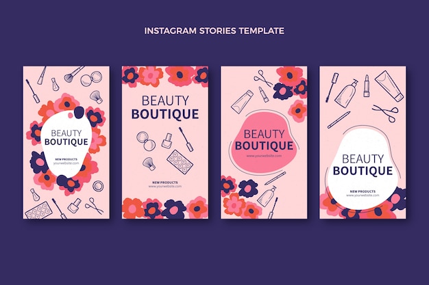 Vector hand drawn texture boutique template