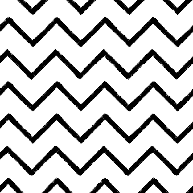 Hand drawn textured zig zag seamless pattern Vector ilustration