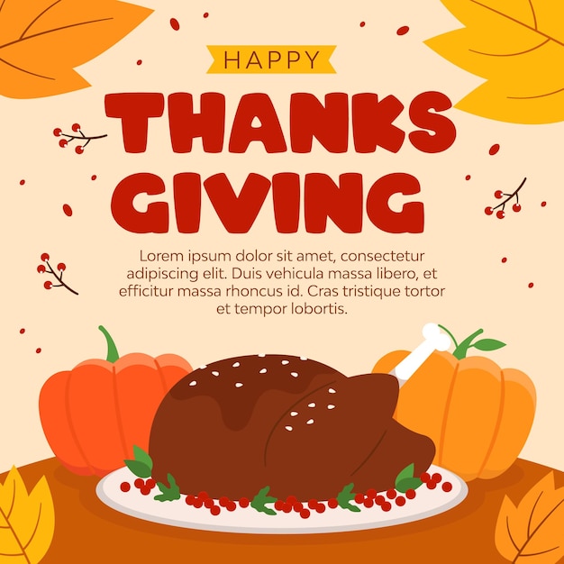 Premium Vector | Hand drawn thanksgiving background flat design