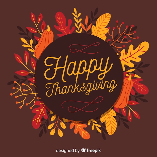 Hand drawn thanksgiving background with autumn elements