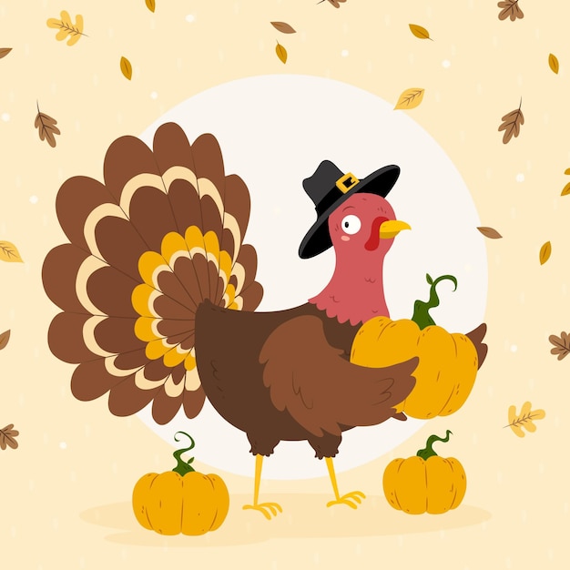 Vector hand drawn thanksgiving background