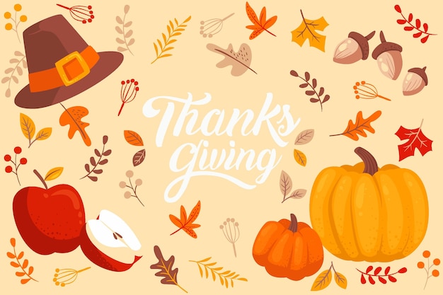 Vector hand drawn thanksgiving background