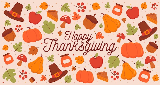 Vector hand drawn thanksgiving background