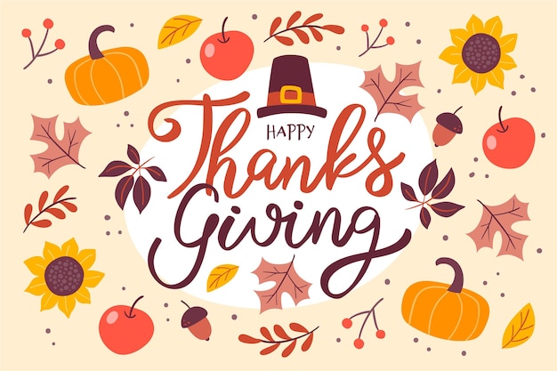 Vector hand drawn thanksgiving background