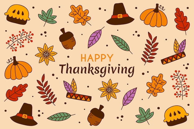 Vector hand drawn thanksgiving background