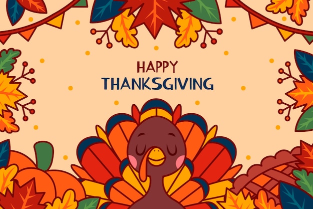 Vector hand drawn thanksgiving background