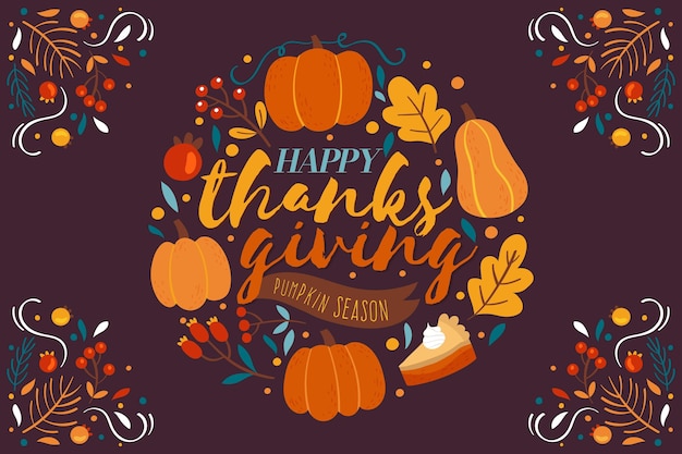 Vector hand drawn thanksgiving background