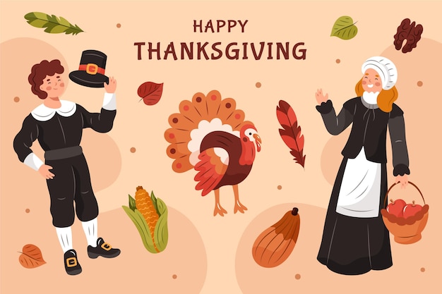 Hand drawn thanksgiving background