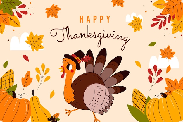 Vector hand drawn thanksgiving background