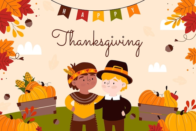 Vector hand drawn thanksgiving background