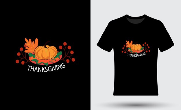 Vector hand drawn thanksgiving concept t shirt with pumpkin