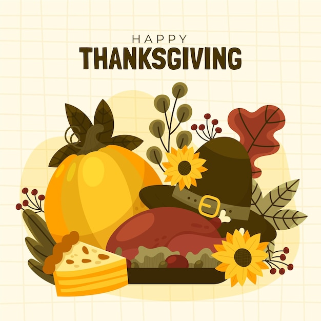 Vector hand drawn thanksgiving illustration