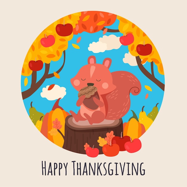 Vector hand drawn thanksgiving illustration