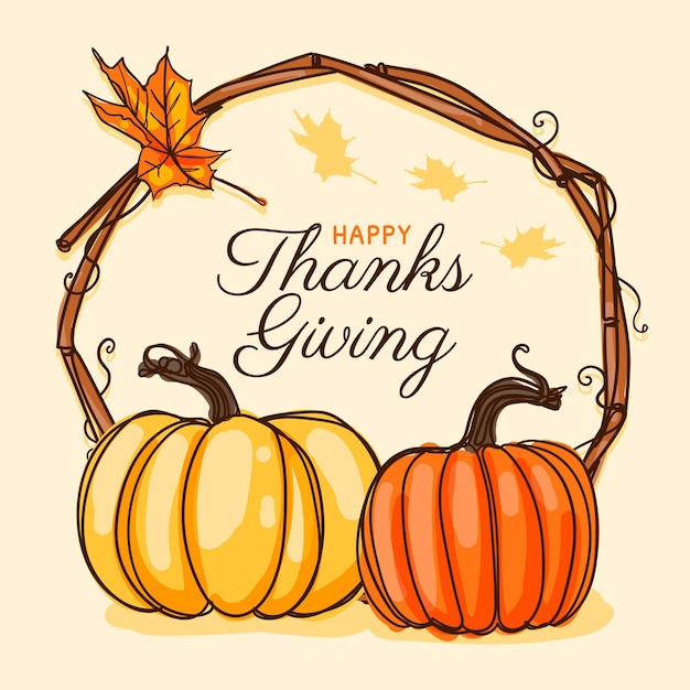 Vector hand drawn thanksgiving illustration