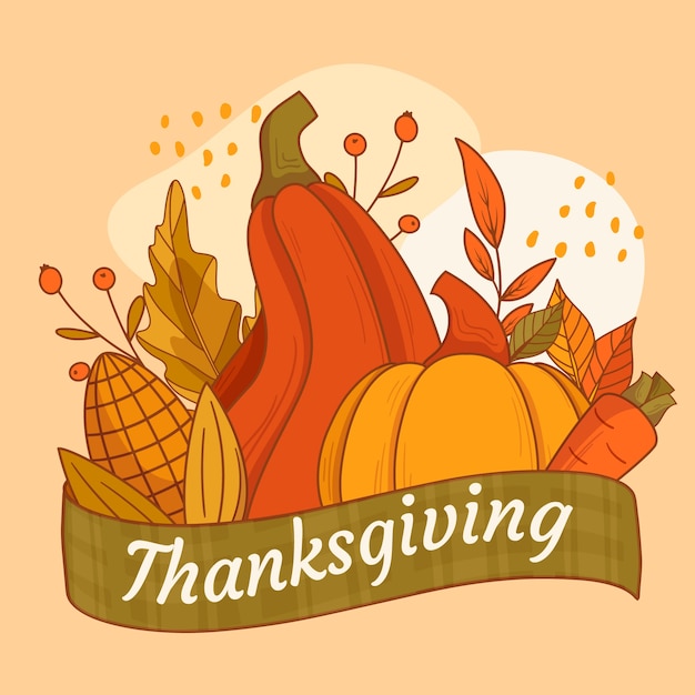 Vector hand drawn thanksgiving illustration