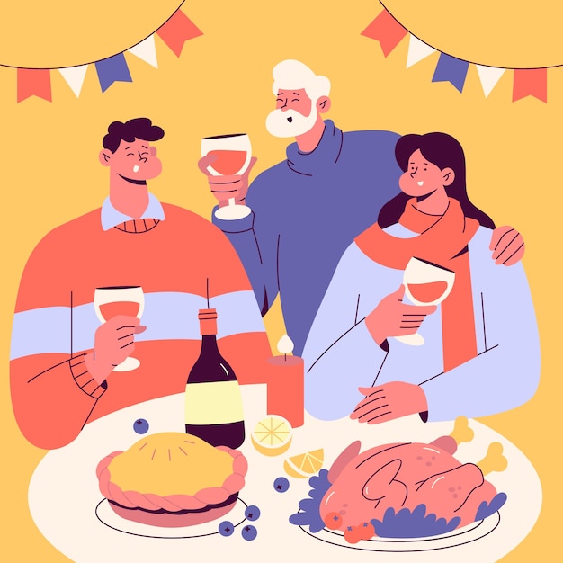 Hand drawn thanksgiving illustration