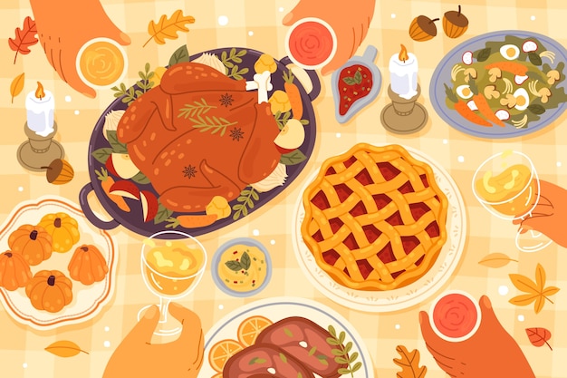 hand drawn thanksgiving illustration