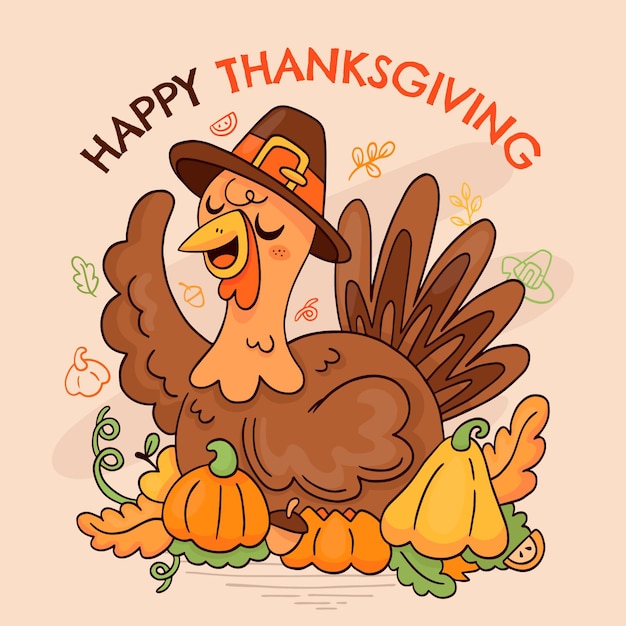 Vector hand drawn thanksgiving illustration