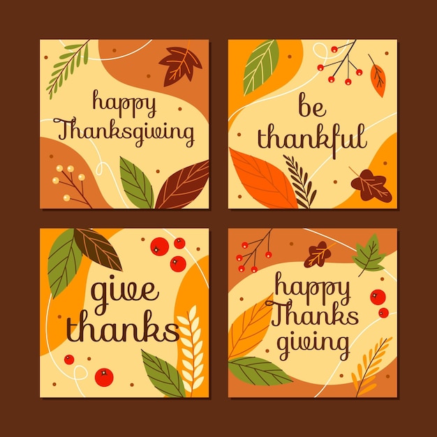 Vector hand drawn thanksgiving instagram post