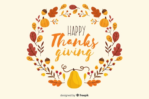 Hand drawn thanksgiving leaves background