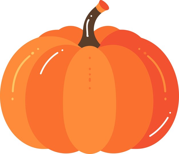 Hand Drawn thanksgiving pumpkin in flat style isolated on background