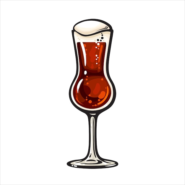 Vector hand drawn thistle scotch ale beer glass