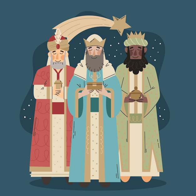 Рука нарисованные трех мудрецов