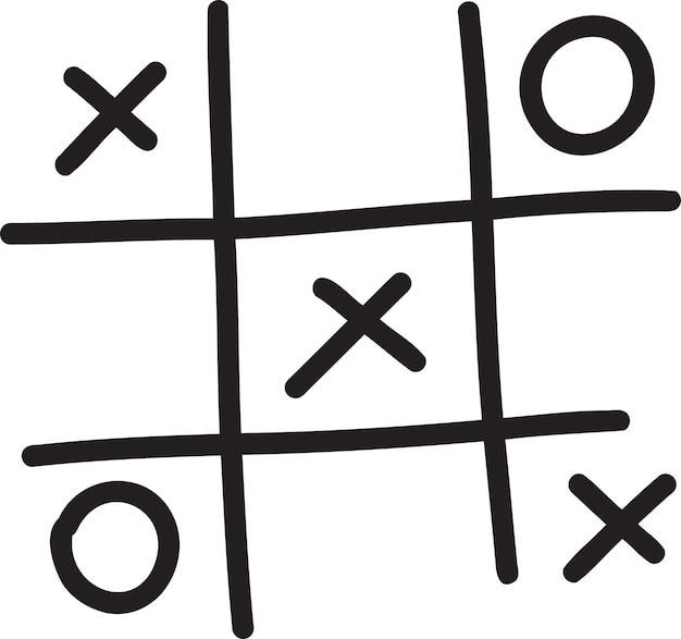 Vector hand drawn tic tac toe illustration