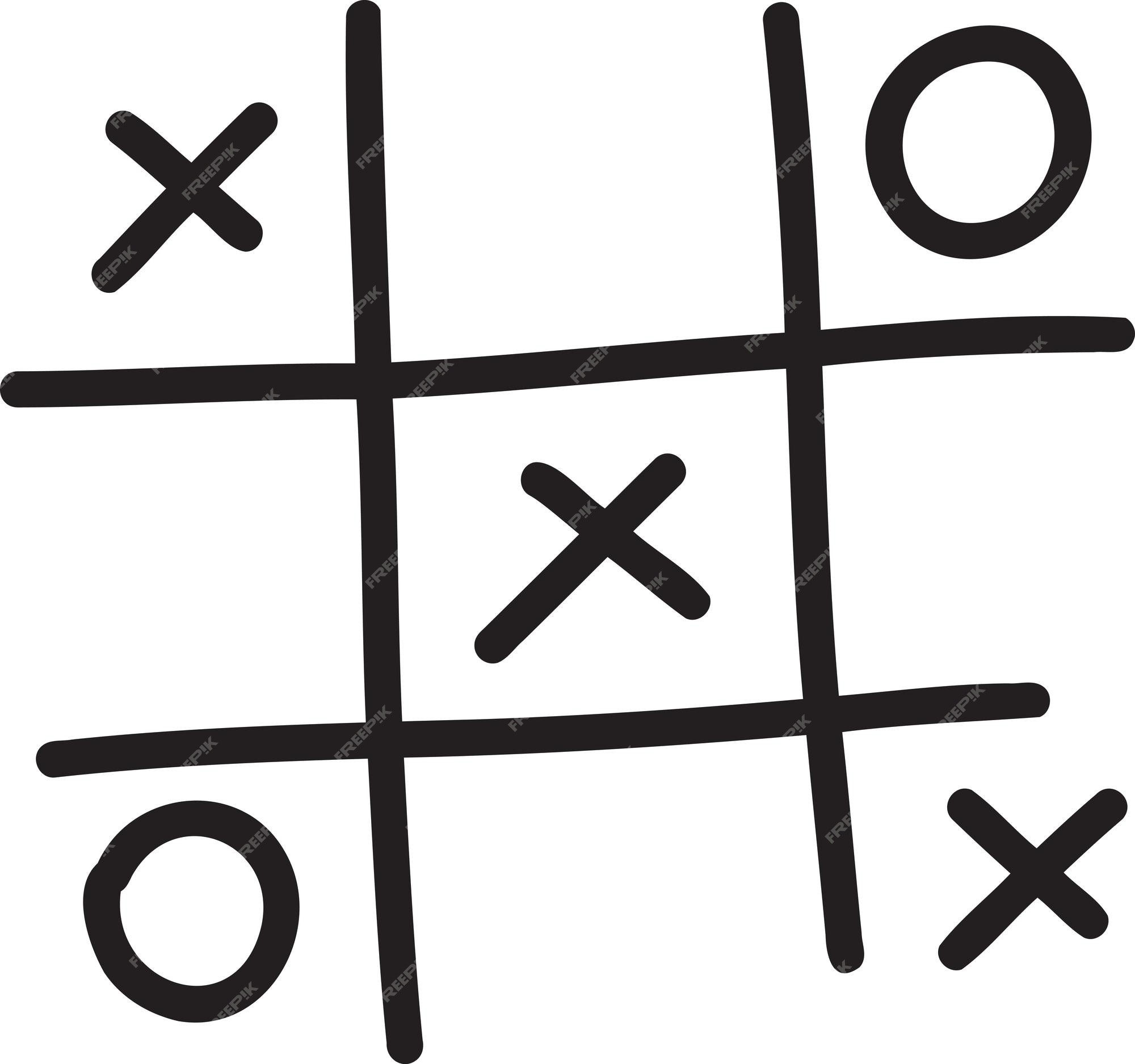 Tac Tacespielsymbol Auf Weißem Hintergrund Feiner Stil Tictactoe