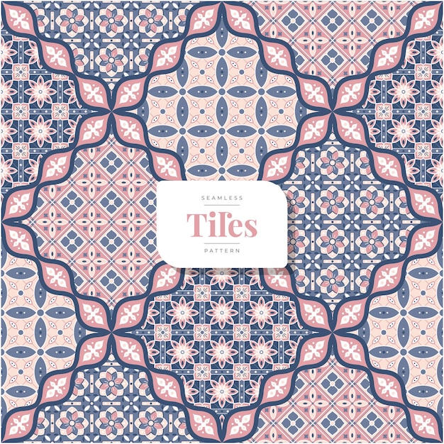 hand drawn tile pattern design 04