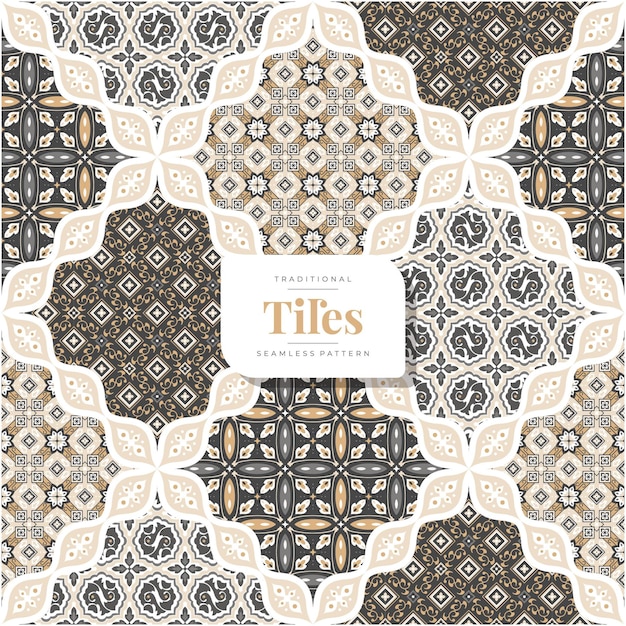 hand drawn tile pattern design 17