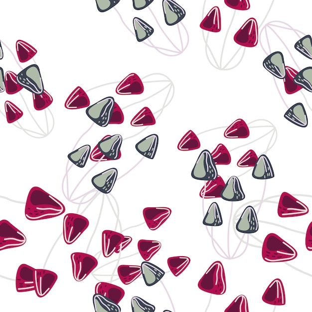 Disegnato a mano funghi funghi senza cuciture modello carta da parati agarica mosca magica disegno per la stampa tessuto tessile moda carta di avvolgimento interno illustrazione vettoriale