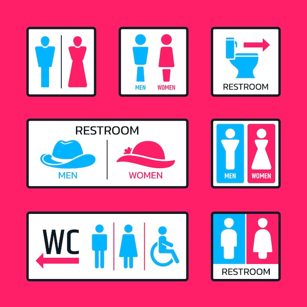 Vector hand drawn  toilet  icons collection