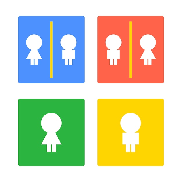 Hand drawn toilet icons collection