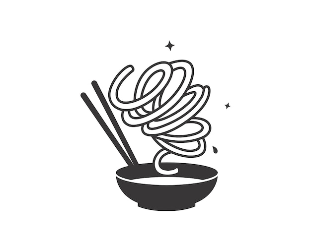 Hand drawn tornado noodles with bowl