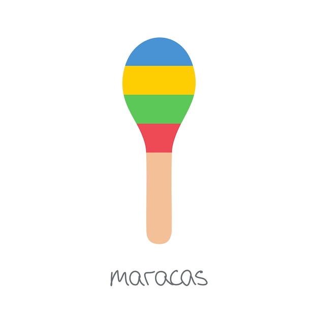 Hand drawn toy musical instruments for kids Flat vector maracas illustration