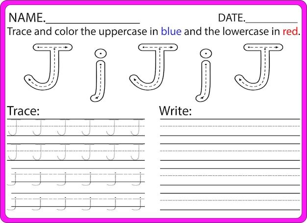 子供のペンコントロールと手書き練習用の手描きトレースワークシート