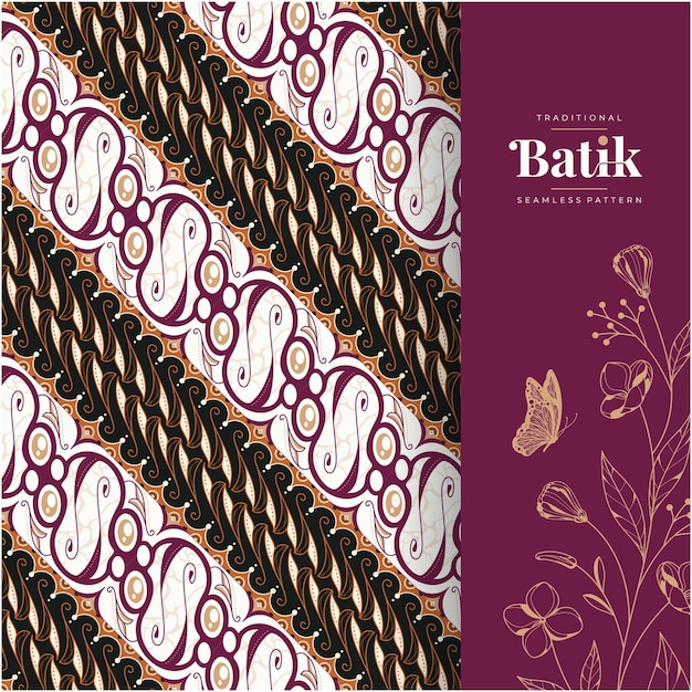 hand drawn traditional batik seamless pattern