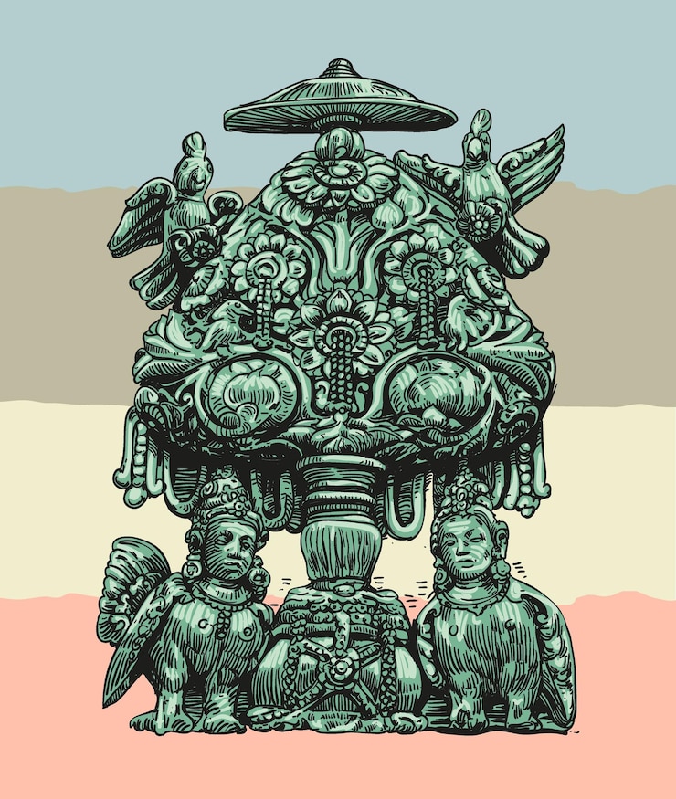 Vector hand drawn traditional cultural history vector illustration