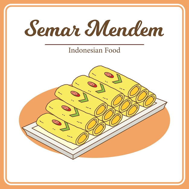 Vector hand drawn of traditional indonesian food called semar mendem delicious asian food doodle