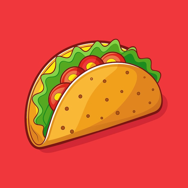 Vector hand drawn traditional taco mexican food vector