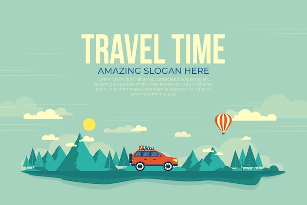 Vector hand drawn travel background