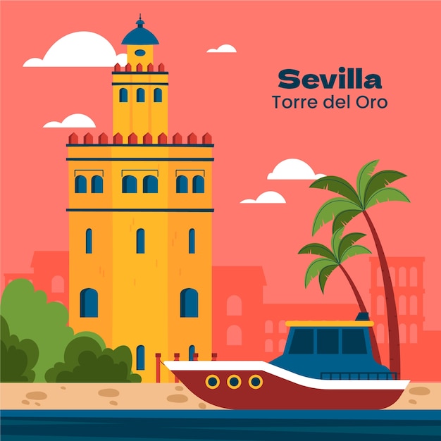hand drawn travel location illustration