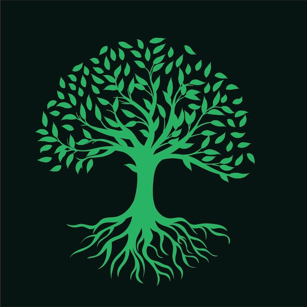 Vector hand drawn tree life in brown shades