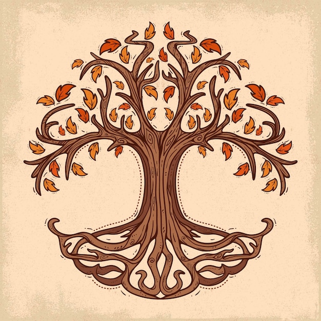 Vector hand drawn tree life